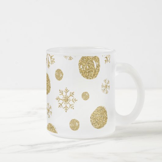 Goldene Schneeflocken 1 Mattglastasse (Rechts)