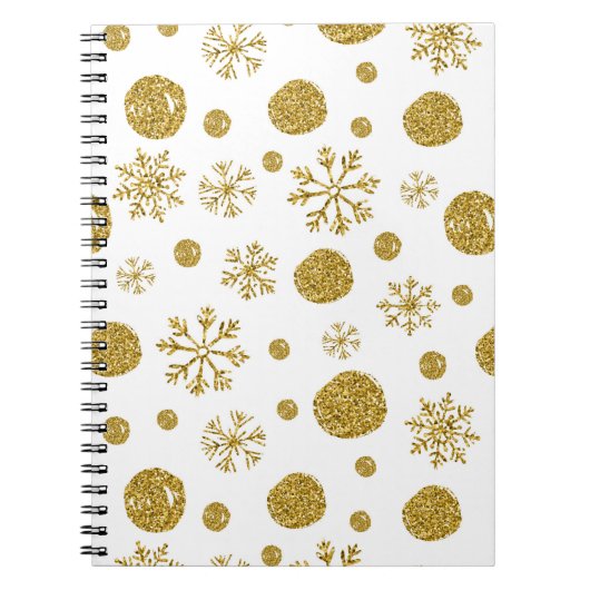Goldene Schneeflocken 1 Notizblock (Vorderseite)