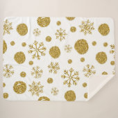 Goldene Schneeflocken 1 Sherpadecke (Vorderseite (Horizontal))