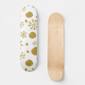 Goldene Schneeflocken 1 Skateboard (Vorderseite)