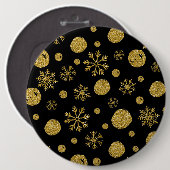 Goldene Schneeflocken 2 Button (Vorne & Hinten)