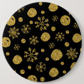 Goldene Schneeflocken 2 Button (Vorderseite)