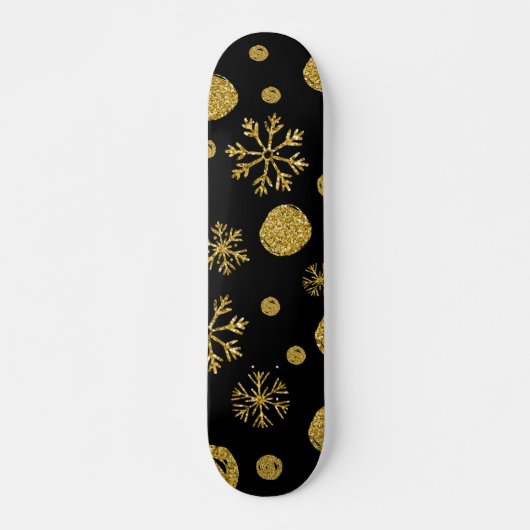 Goldene Schneeflocken 2 Skateboard (Vorne)