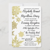 Goldene Schneeflocken Abend Einladung (Rückseite)