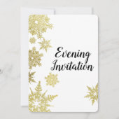 Goldene Schneeflocken Abend Einladung (Vorderseite)