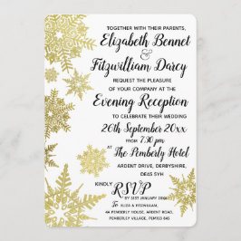 Goldene Schneeflocken Abend Einladung