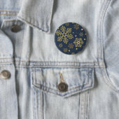 Goldene Schneeflocken auf der Marine Button (Beispiel)