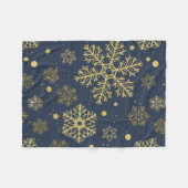 Goldene Schneeflocken auf der Marine Fleecedecke (Vorderseite (Horizontal))