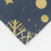 Goldene Schneeflocken auf der Marine Fleecedecke (Ecke)
