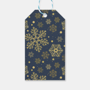 Goldene Schneeflocken auf der Marine Geschenkanhänger
