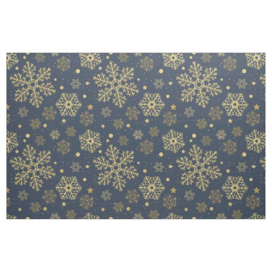 Goldene Schneeflocken auf der Marine Stoff (Fat Quarter (45,7 x 55,9 cm))