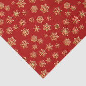 Goldene Schneeflocken auf rotem Hintergrund Seidenpapier (Ausschnitt)