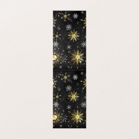 Goldene Schneeflocken auf schwarzem Hintergrund (Außenseite Aufgefaltet)