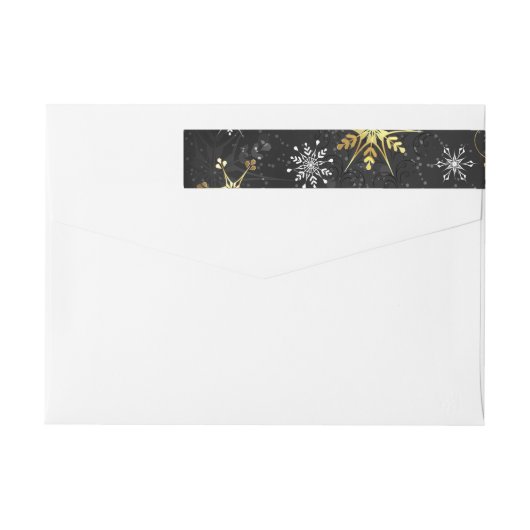 Goldene Schneeflocken auf schwarzem Hintergrund (Rückseite)