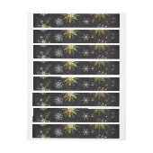 Goldene Schneeflocken auf schwarzem Hintergrund (Bogen)