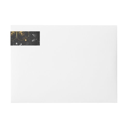 Goldene Schneeflocken auf schwarzem Hintergrund (Vorderseite)