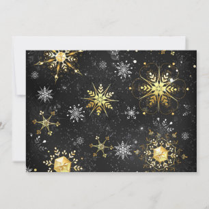 Goldene Schneeflocken auf schwarzem Hintergrund Ankündigung