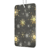Goldene Schneeflocken auf schwarzem Hintergrund Autolufterfrischer (Links)