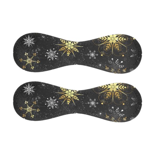 Goldene Schneeflocken auf schwarzem Hintergrund Baseball (Paneele)