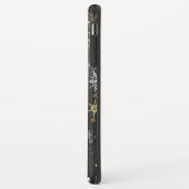 Goldene Schneeflocken auf schwarzem Hintergrund Case-Mate iPhone Hülle (Hinten/Links)