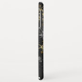 Goldene Schneeflocken auf schwarzem Hintergrund Case-Mate iPhone Hülle (Hinten/Links)