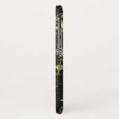 Goldene Schneeflocken auf schwarzem Hintergrund Case-Mate iPhone Hülle (Hinten/Links)