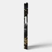 Goldene Schneeflocken auf schwarzem Hintergrund Case-Mate iPhone Hülle (Rückseite / Rechts)