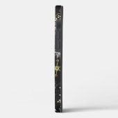 Goldene Schneeflocken auf schwarzem Hintergrund Case-Mate iPhone Hülle (Rückseite / Links)