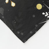 Goldene Schneeflocken auf schwarzem Hintergrund Fleecedecke (Ecke)