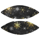 Goldene Schneeflocken auf schwarzem Hintergrund Football (Paneele)