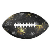 Goldene Schneeflocken auf schwarzem Hintergrund Football (Vorderseite)