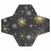 Goldene Schneeflocken auf schwarzem Hintergrund Fußball (Flach)