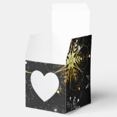 Goldene Schneeflocken auf schwarzem Hintergrund Geschenkschachtel (Geöffnet)