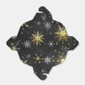 Goldene Schneeflocken auf schwarzem Hintergrund Geschenkschachtel (Ungefaltet)