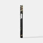 Goldene Schneeflocken auf schwarzem Hintergrund iPhone Hülle (Rechte Seite)