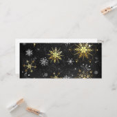 Goldene Schneeflocken auf schwarzem Hintergrund Karte (Vorderseite/Rückseite Beispiel)
