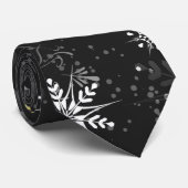 Goldene Schneeflocken auf schwarzem Hintergrund Krawatte (Gerollt)