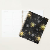 Goldene Schneeflocken auf schwarzem Hintergrund Planer (Anzeige)