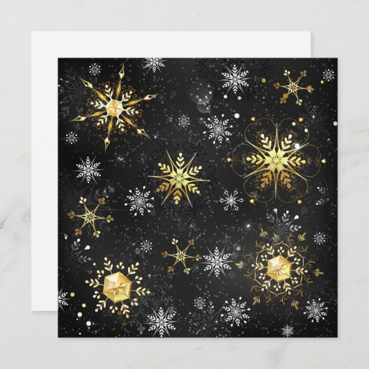 Goldene Schneeflocken auf schwarzem Hintergrund Programm (Vorne/Hinten)