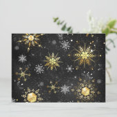 Goldene Schneeflocken auf schwarzem Hintergrund Programm (Stehend Vorderseite)