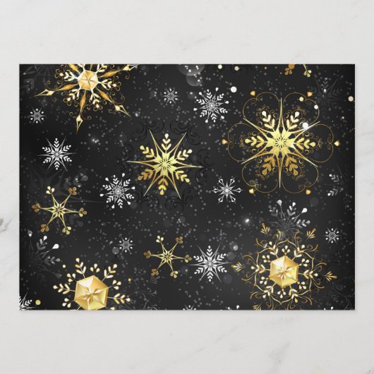 Goldene Schneeflocken auf schwarzem Hintergrund Programm (Vorderseite)