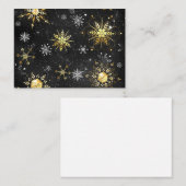 Goldene Schneeflocken auf schwarzem Hintergrund Rabattkarte (Vorne/Hinten)
