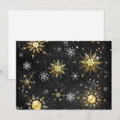Goldene Schneeflocken auf schwarzem Hintergrund Save The Date (Vorne/Hinten)