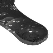 Goldene Schneeflocken auf schwarzem Hintergrund Schneidebrett (Ecke)