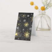 Goldene Schneeflocken auf schwarzem Hintergrund Treuekarte (Vorderseite)