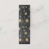 Goldene Schneeflocken auf schwarzem Hintergrund Treuekarte (Außenseite Aufgefaltet)