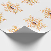 Goldene Schneeflocken auf weißem Papier Geschenkpapier (Ecke)