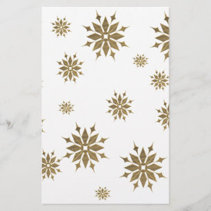 Goldene Schneeflocken Briefpapier