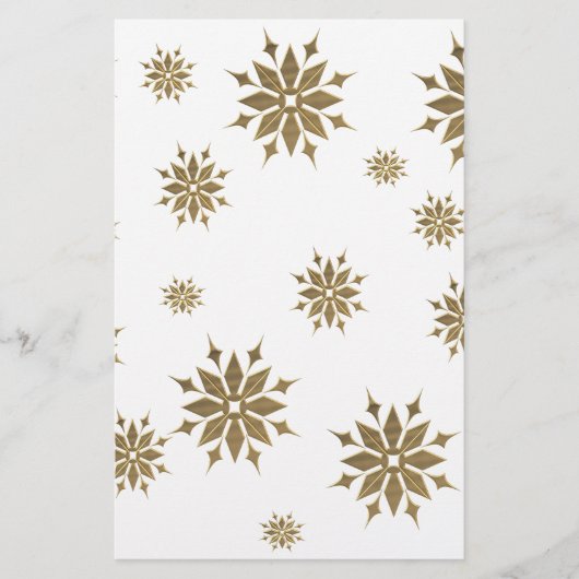 Goldene Schneeflocken Briefpapier (Vorderseite)