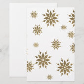 Goldene Schneeflocken Briefpapier (Vorne/Hinten)